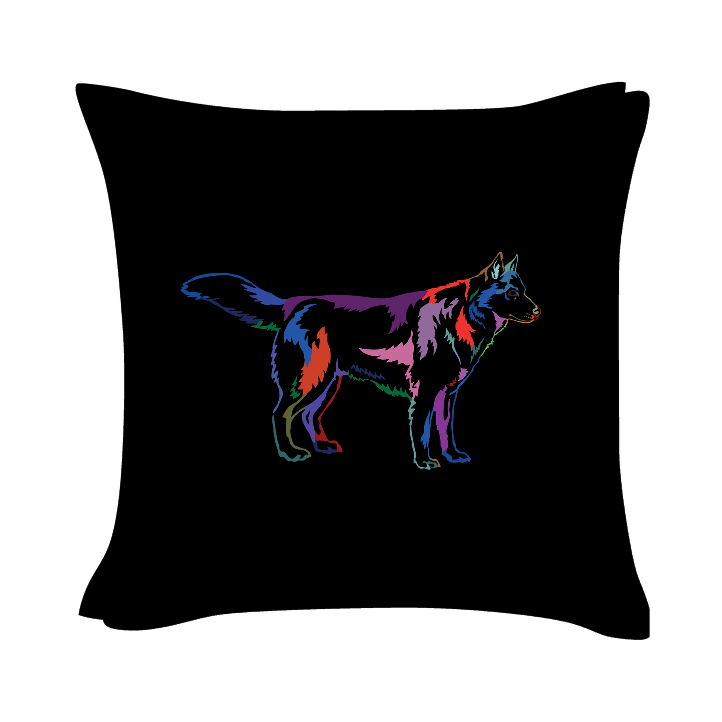 Husky Art - Black Cushion Cover