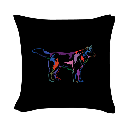 Husky Art - Black Cushion Cover