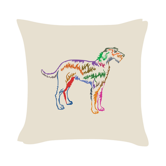 Irish Wolfhound Art - Beige Cushion Cover
