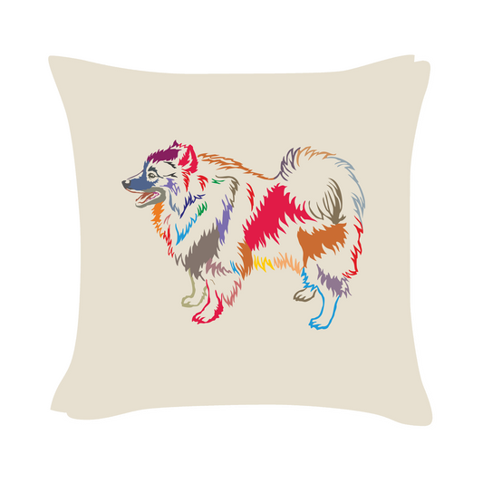 Keeshound Art - Beige Cushion Cover
