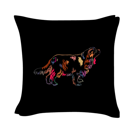 King Charles Spaniel Art - Black Cushion Cover
