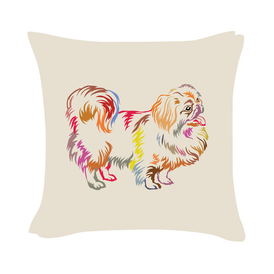 Pekingese Art - Beige Cushion Cover
