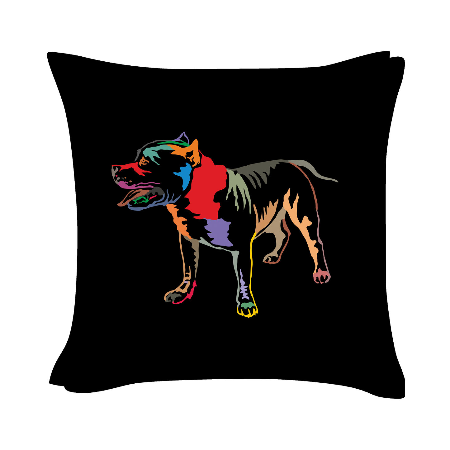 Pit Bull Terrier Art - Black Cushion Cover