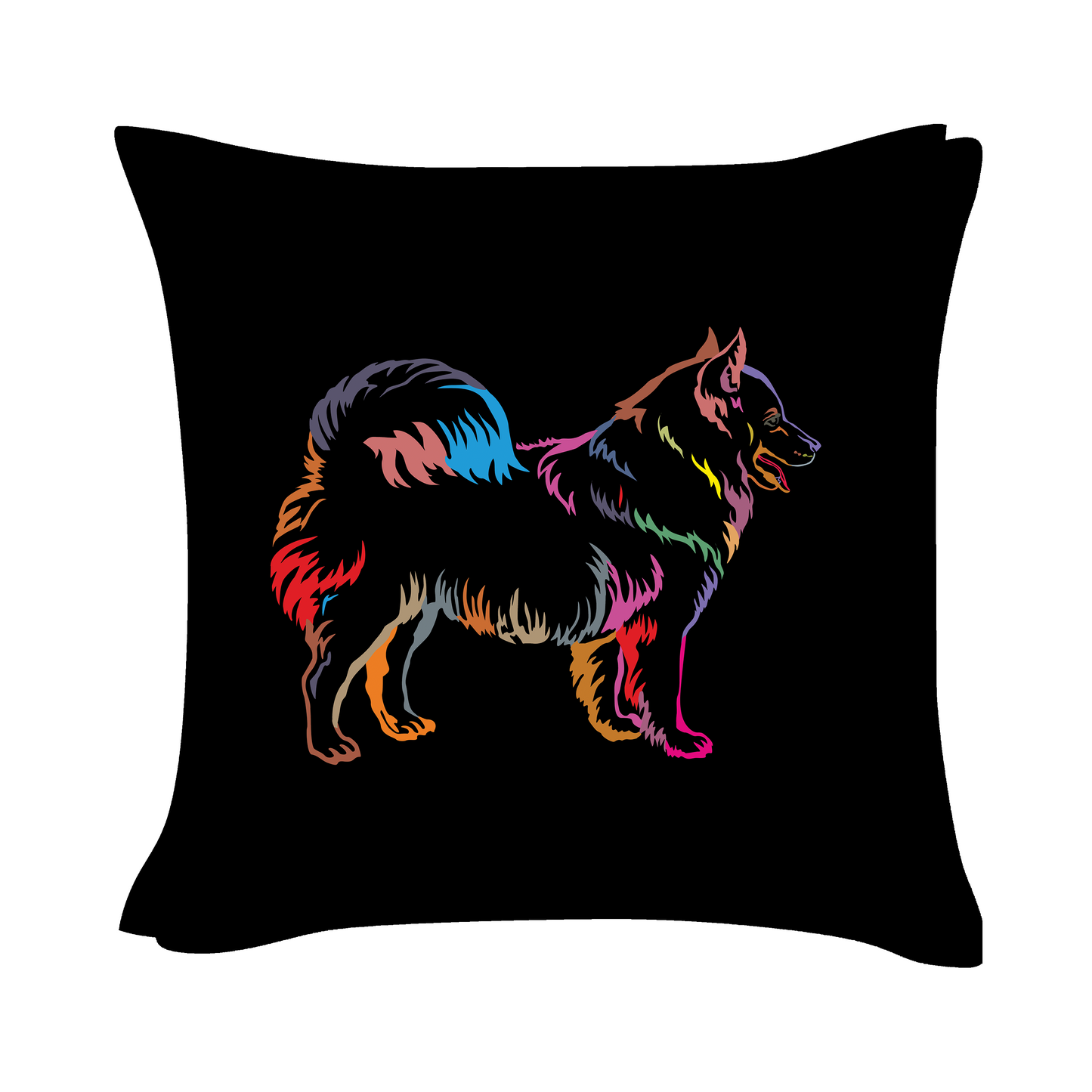 Samoyed Art - Black Cushion Cover