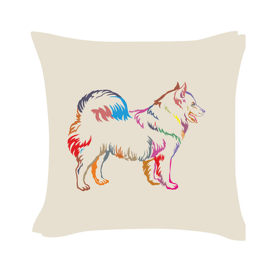 Samoyed Art - Beige Cushion Cover