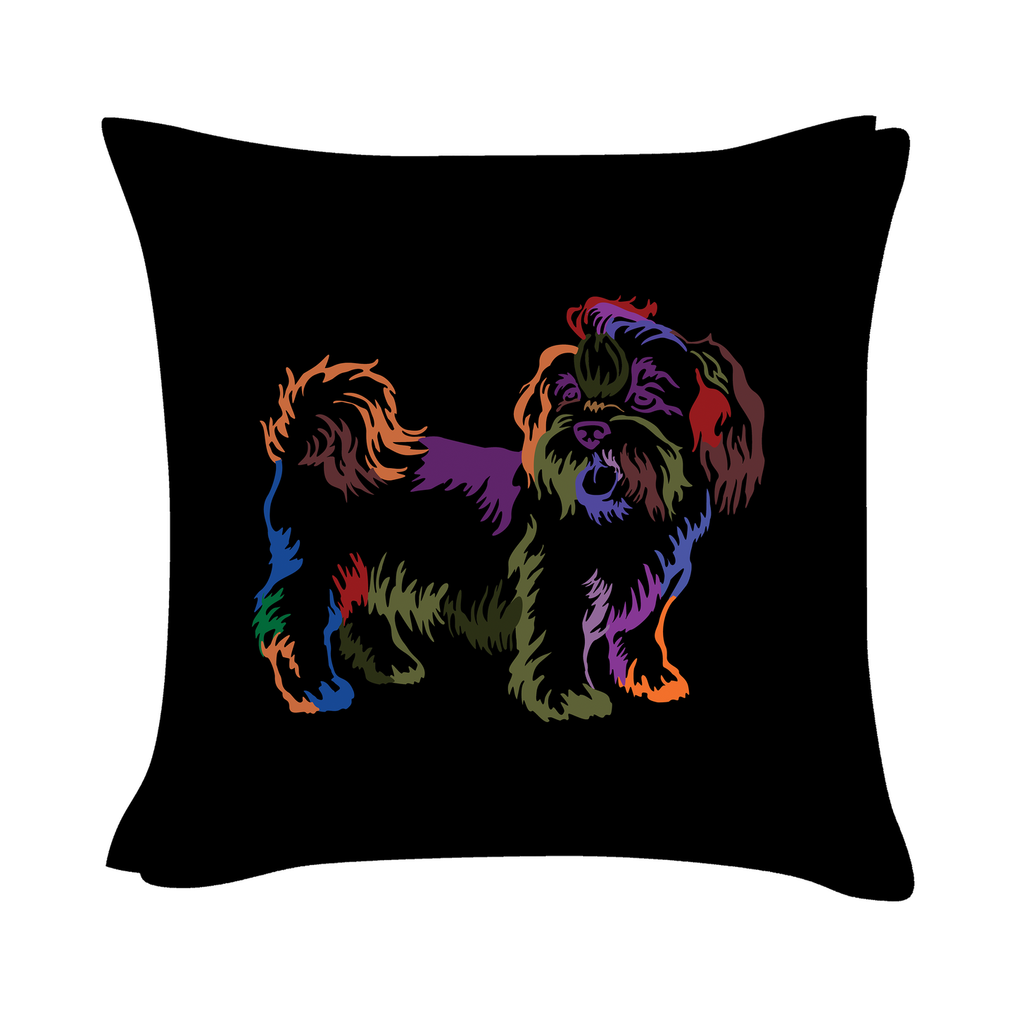 Shih Tzu Art - Black Cushion Cover