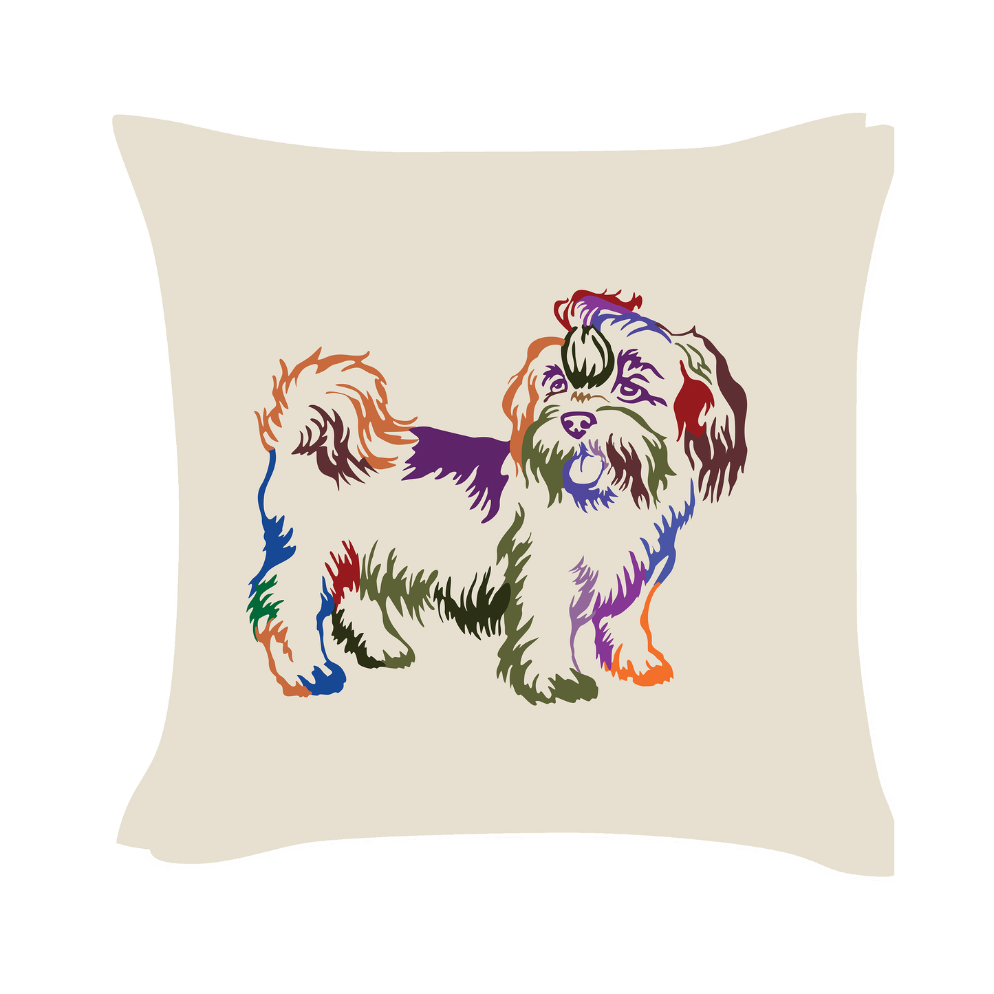 Shih Tzu Art - Beige Cushion Cover