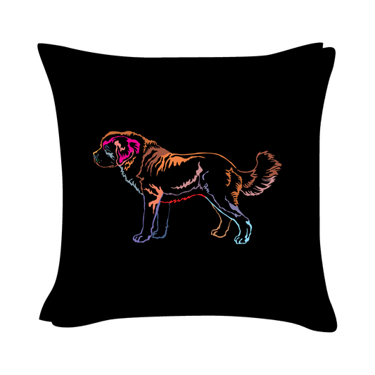 St Bernard Art - Black Cushion Cover