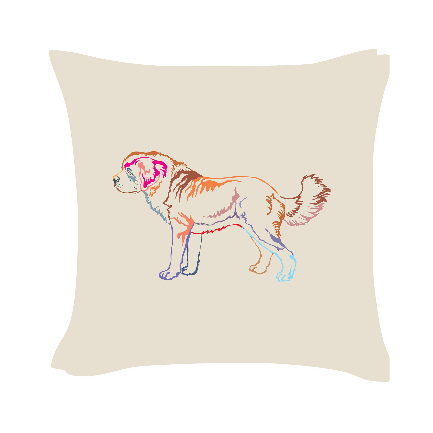 St Bernard Art - Beige Cushion Cover
